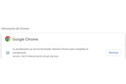 Google Chrome requiere de un reinicio para aplicar la nueva actualización de seguridad