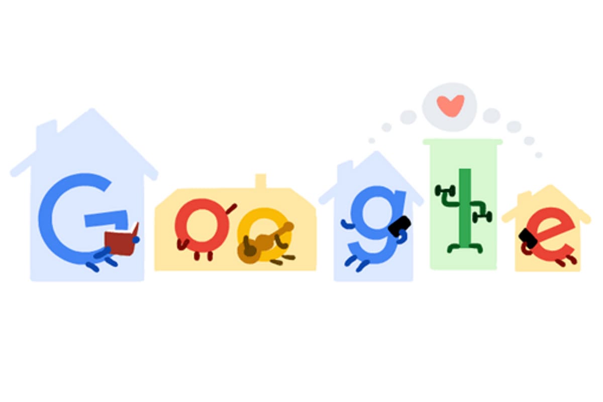 Google compartió un doodle para conscientizar sobre la importancia de la cuarentena para combatir al coronavirus