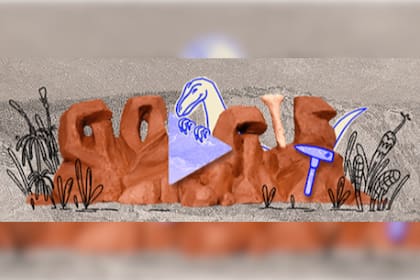 Google compartió un nuevo Doodle en honor al dinosaurio Staurikosaurus (Foto: Google)