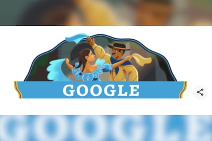 Google conmemoró el Día de la Independencia con un doodle celeste y blanco (Foto: Google)