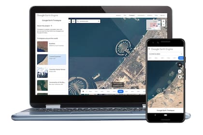 Google Earth ahora permite ver una secuencia de imágenes satelitales históricas, entre 1984 y 2020, como un video