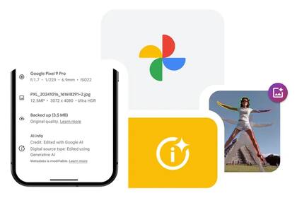 Google Fotos mostrará en los detalles de la imagen si fue retocada con una herramienta de inteligencia artificial generativa