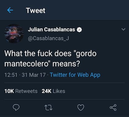 "Gordo mantecolero", el apodo que le pusieron los fans a Julian Casablancas (Foto: Twitter)