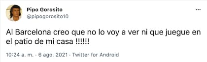 Gorosito, enojado por la salida de Messi del Barcelona