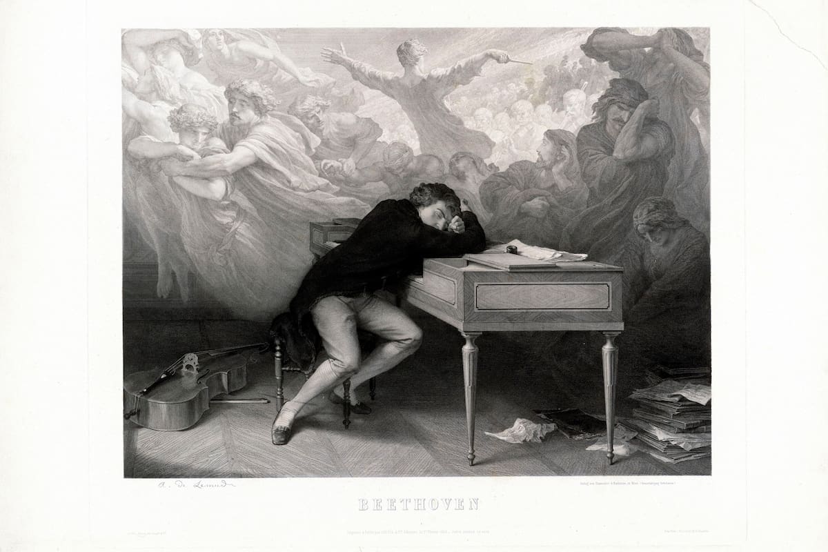 Grabado de François Joseph Aimé de Lemud, según un dibujo propio, impreso y publicado por Goupil, en París 1863