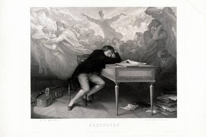 Grabado de François Joseph Aimé de Lemud, según un dibujo propio, impreso y publicado por Goupil, en París 1863