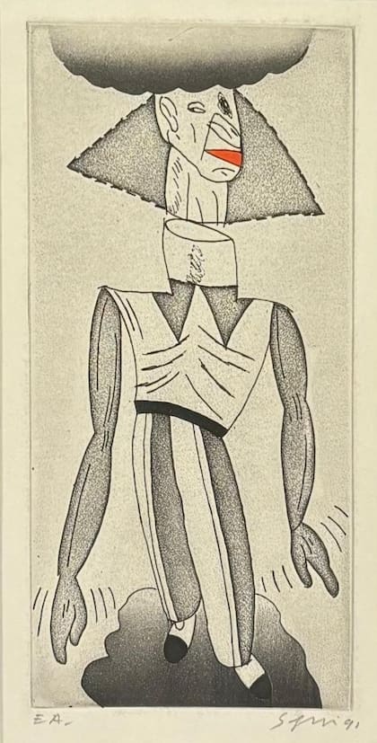 Grabado sin título de Antonio Seguí, de 1991