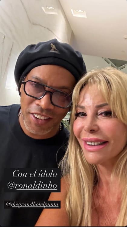 Graciela Alfano y Ronaldinho (Foto: Instagram @iconoalfano)
