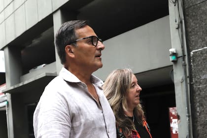 Graf en el momento en que llegaba a prestar declaración indagatoria
