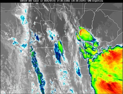 Gráfico del avance de las tormentas