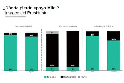 Gráfico que precisa dónde está perdiendo los apoyos Milei (Fuente: Casa 3)