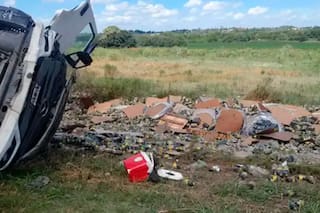 Volcó un camión lleno de Fernet y los vecinos de la zona se robaron las botellas