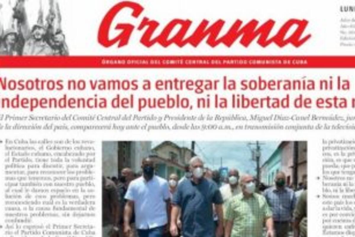 Granma, inflexible con los manifestantes