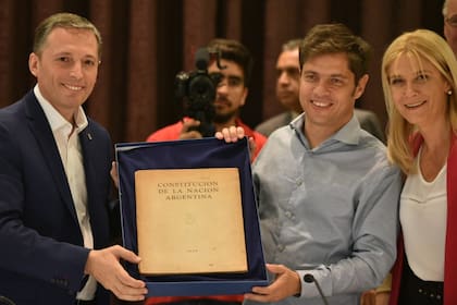 Gray, Kicillof y Verónica Magario, ayer
