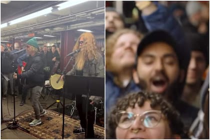 Green Day sorprendió a sus fans en una estación del metro de NY