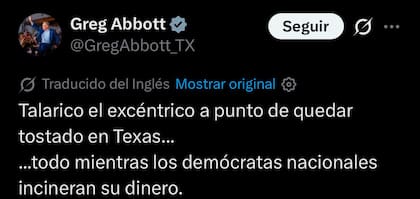 Greg Abbott compartió un gráfico del mercado de predicciones Kalshi, que muestra una ventaja de Ken Paxton sobre James Talarico en la carrera por el Senado de Estados Unidos en Texas