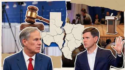 Greg Abbott se enfrenta a James Talarico por una ley