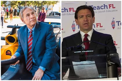 Greg Abbott y Ron DeSantis son fuertes críticos de la inmigración ilegal