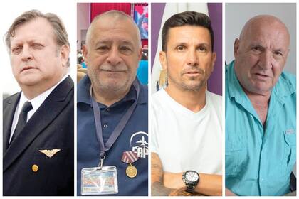 Gremialistas aeronáuticos: Pablo Biró, Edgardo Llano, Rubén Fernández y Juan Pablo Brey.