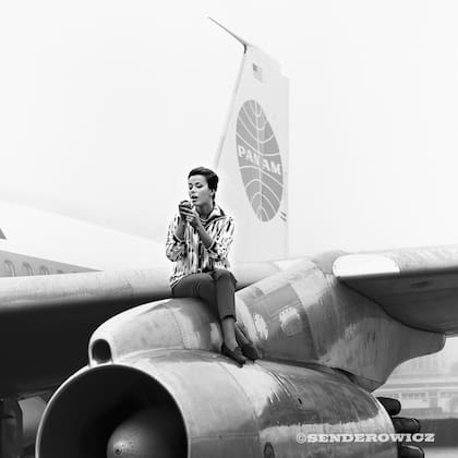 Greta en el Aeropuerto Internacional de Ezeiza, 1960.