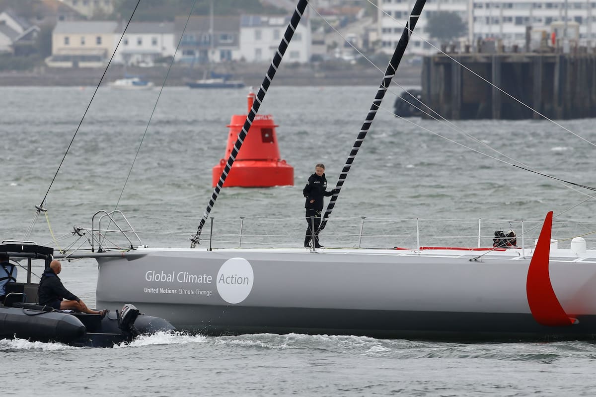 Greta Thunberg a bordo del Malizia II
