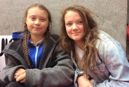 Greta y su hermana menor, Beata, de 14 años. Facebook Greta Thunberg