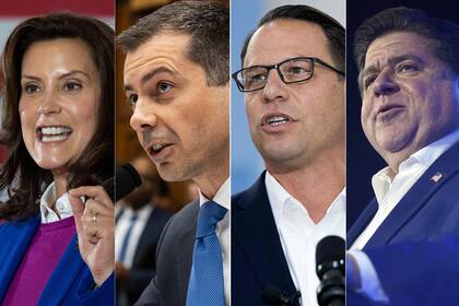 Gretchen Whitmer; Pete Buttigieg; Josh Shapiro; JB Pritzker. ; mundo; elecciones en estados unidos