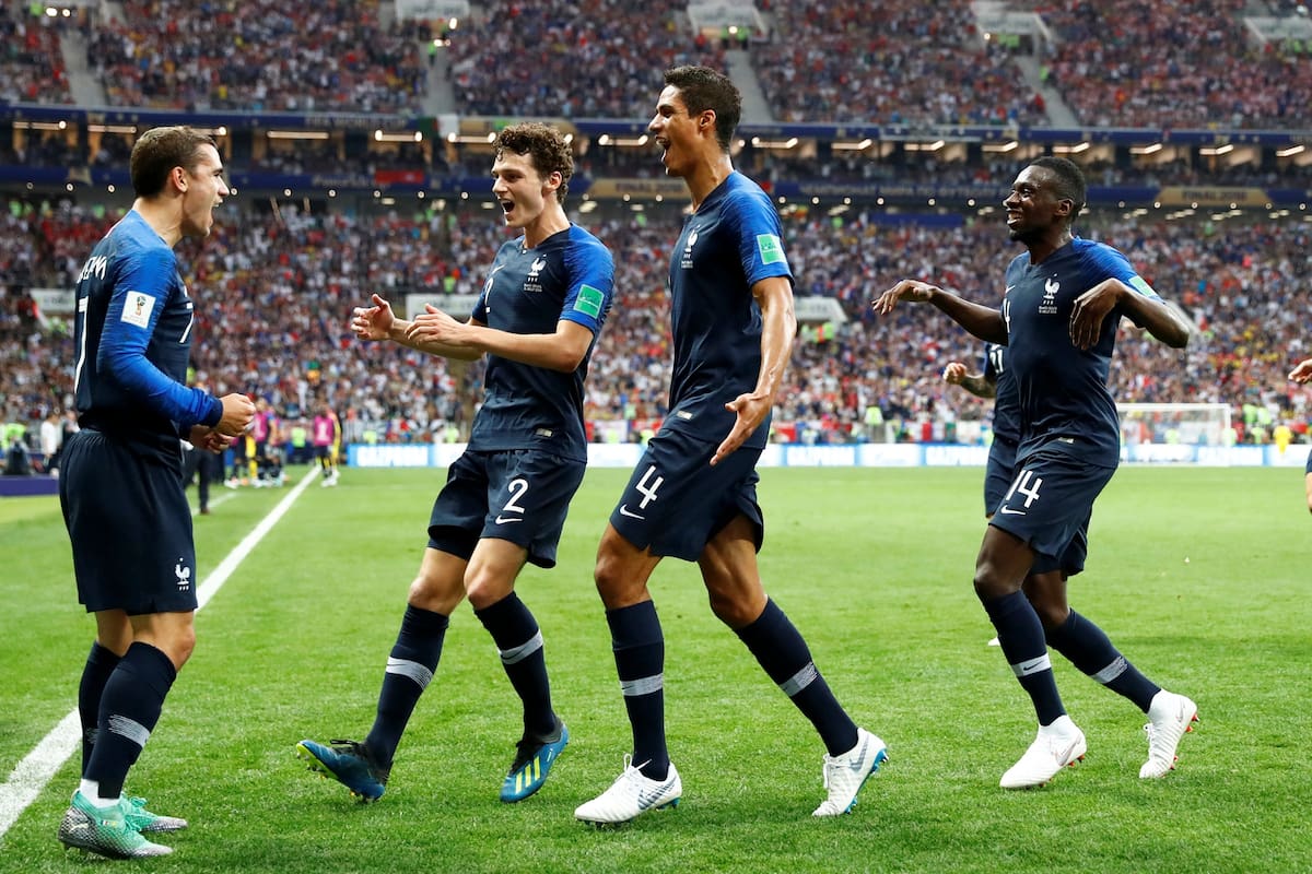 Griezmann celebra el segundo gol de Francia