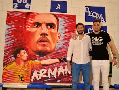 Griffa también le dedicó un mural a Franco Armani, con quien mantiene una amistad