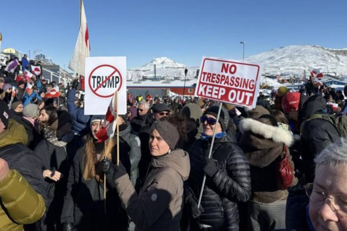 Groenlandeses marchan en protesta a Trump.