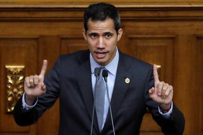 Guaidó, ayer, ante el pleno de la Asamblea Nacional de Venezuela