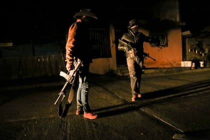 Guardias Comunales en San Juan Nuevo, Michoacán, el 17 de enero de 2018