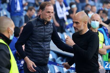 Guardiola y Tuchel en la final de la Champions League 2020-21 entre Manchester City y Chelsea