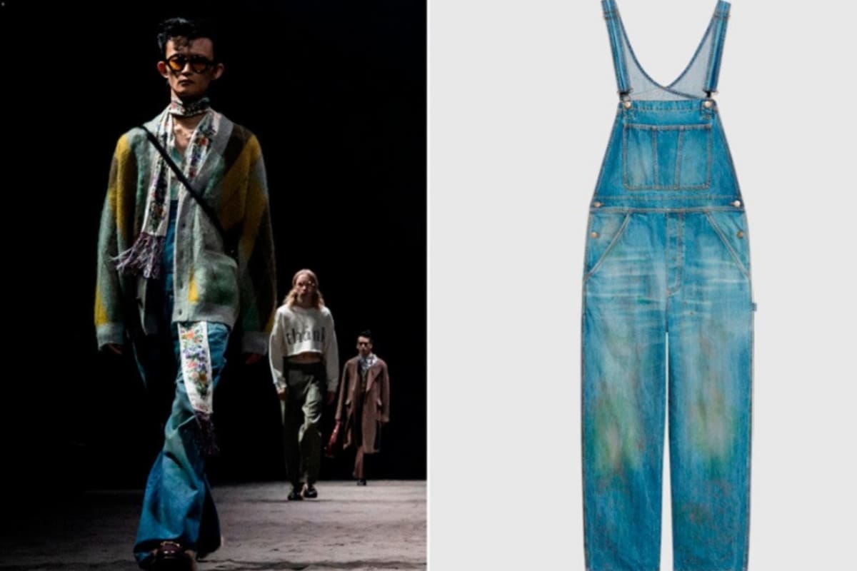 Gucci lanzó un modelo de jardineros con 100% de algodón orgánico, cuyo precio es de 1400 dólares.