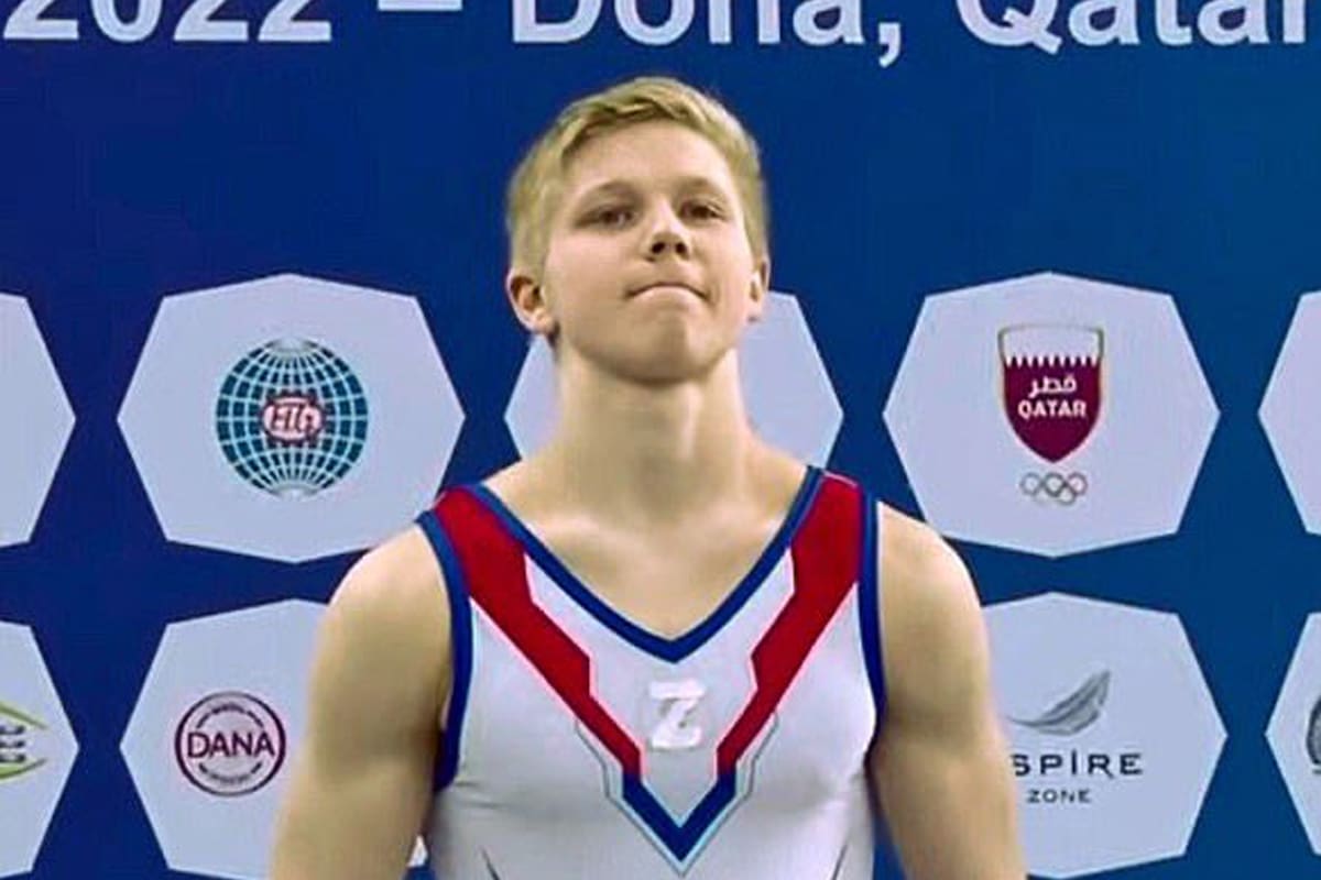 Guerra Rusia-Ucrania: Ivan Kuliak, el gimnasta ruso que exhibió la "Z", un símbolo bélico en favor de su país.