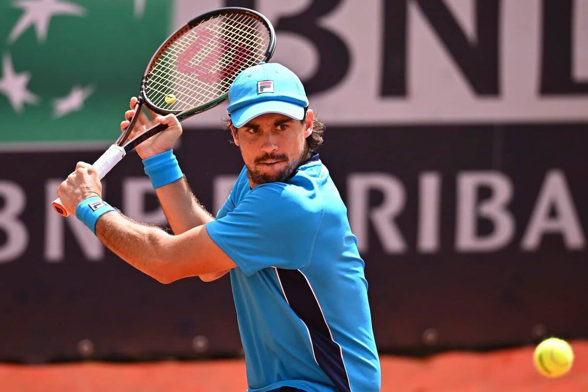 Guido Pella logró una muy buena victoria ante Cressy, la primera de su carrera en el Foro Itálico