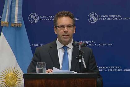 Guido Sandleris durante la conferencia de ayer