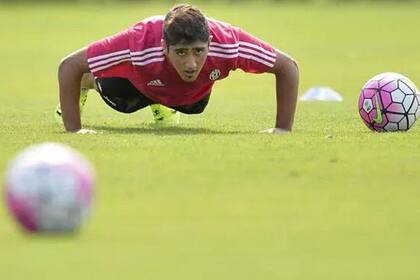 Guido Vadalá en su primera práctica en Juventus