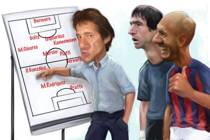 Guille, el DT, y Mercier y Barovero, las figuras