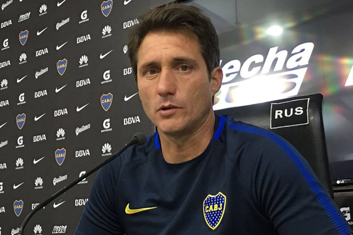 Guillermo Barros Schelotto, en conferencia de prensa