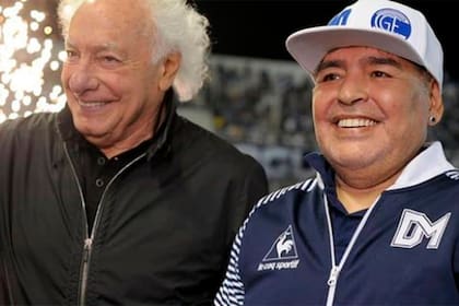 Guillermo Coppola, junto a Diego Maradona