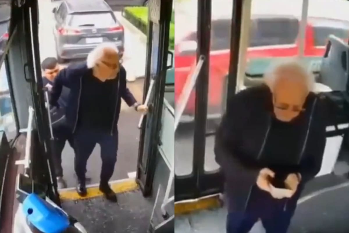 Guillermo Coppola subió a un colectivo de la línea 102 y le regaló un momento inolvidable al chofer en el día de su cumpleaños (Foto: Captura)