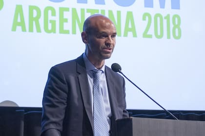 Guillermo Dietrich, ministro de Transporte, durante el foro de seguros del G20
