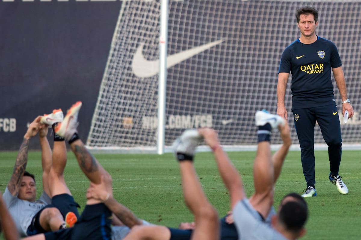 Guillermo en el entrenamiento en Barcelona