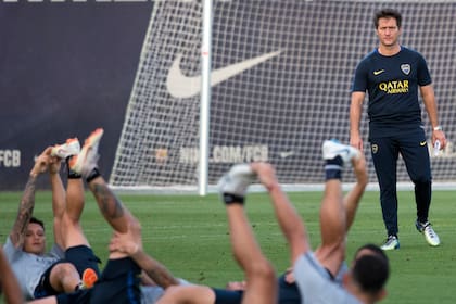 Guillermo en el entrenamiento en Barcelona