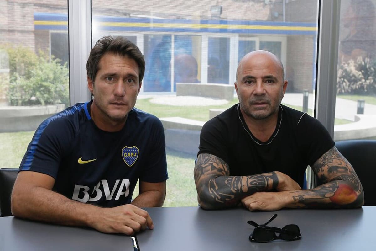 Guillermo junto a Jorge Sampaoli