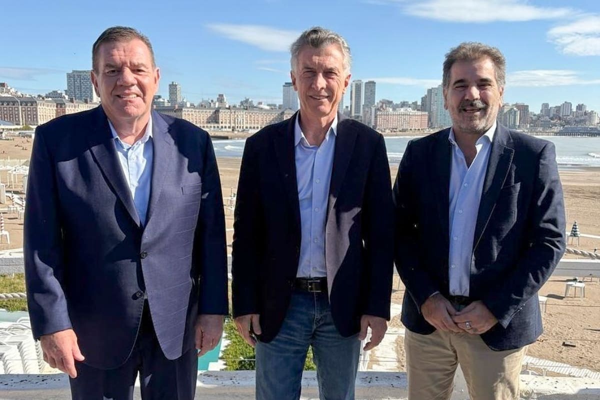 Guillermo Montenegro, Mauricio Macri y Cristian Ritondo, en Mar del Plata