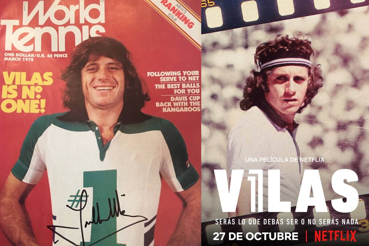 Guillermo Vilas, revista Wold Tennis y afiche de Netflix