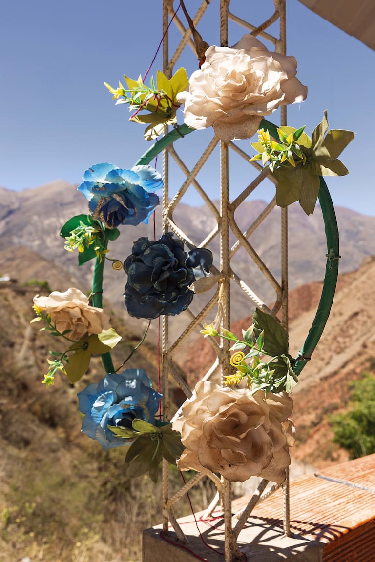 Guirnalda de flores, muy usadas en los cementerios del norte
