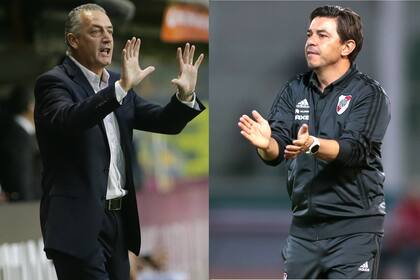 Gustavo Alfaro y Marcelo Gallardo, los entrenadores de Boca y River, respectivamente
